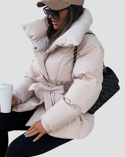 Women's Hip Length Wide Sleeve Puffer Jacket