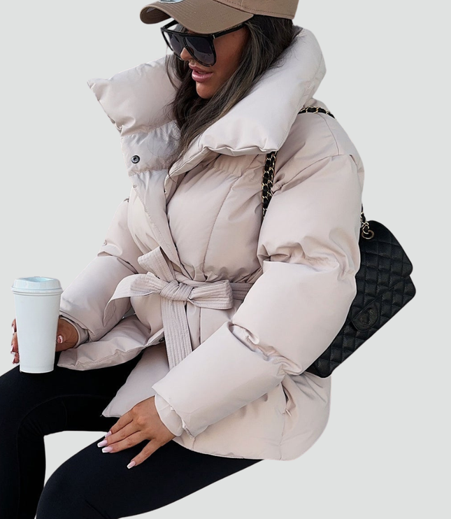 Women's Hip Length Wide Sleeve Puffer Jacket