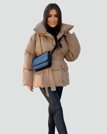 Women's Hip Length Wide Sleeve Puffer Jacket