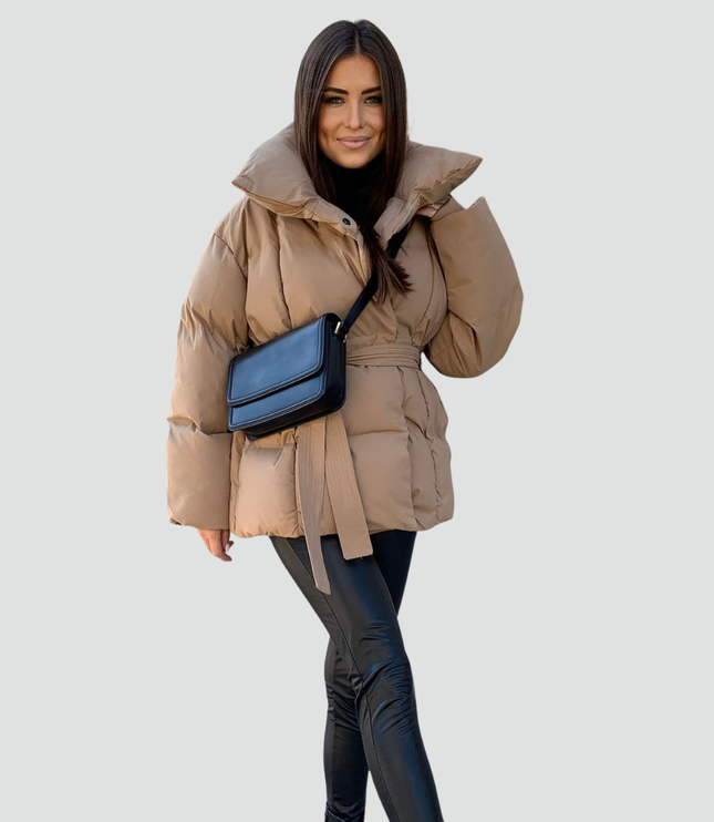 Women's Hip Length Wide Sleeve Puffer Jacket