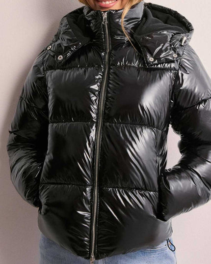 Women's Hood And Press-Stud Neck Puffer Jacket