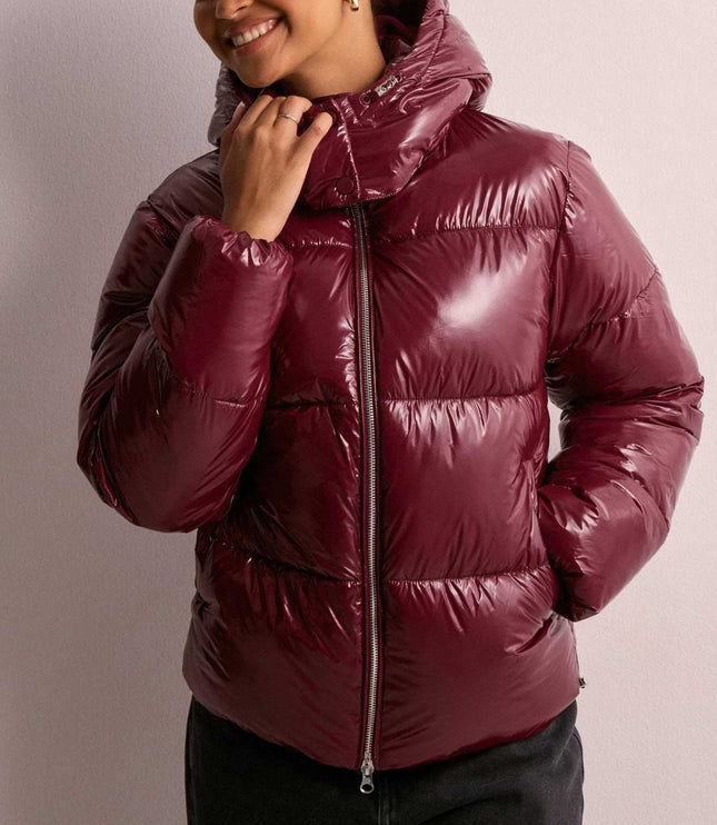 Women's Hood And Press-Stud Neck Puffer Jacket