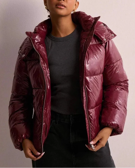 Women's Hood And Press-Stud Neck Puffer Jacket