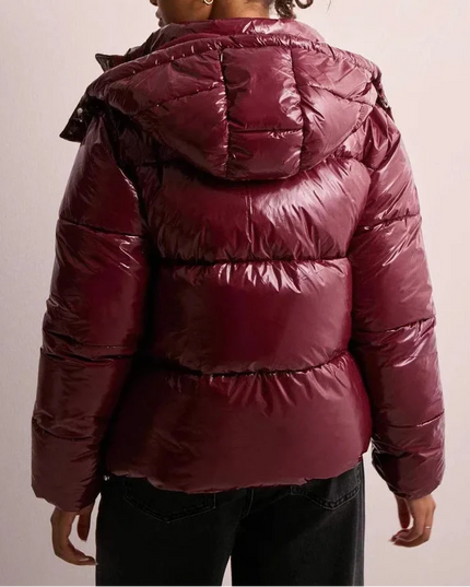 Women's Hood And Press-Stud Neck Puffer Jacket