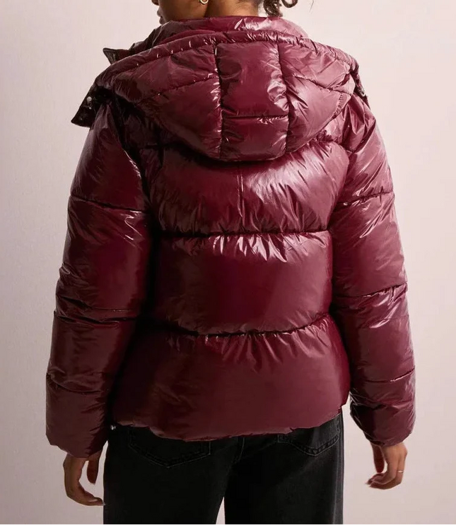 Women's Hood And Press-Stud Neck Puffer Jacket