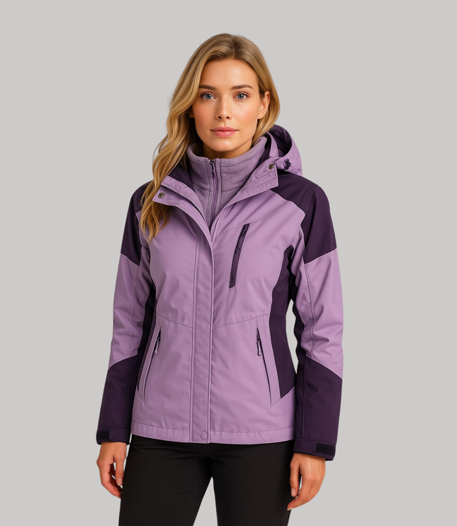 Women's Hooded Winter Jacket with Plush Inner Layer