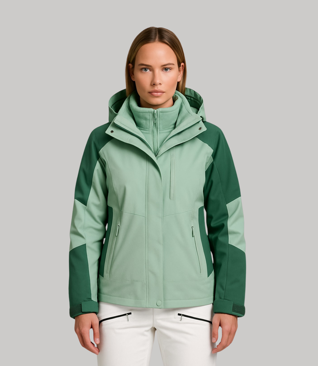 Women's Hooded Winter Jacket with Plush Inner Layer
