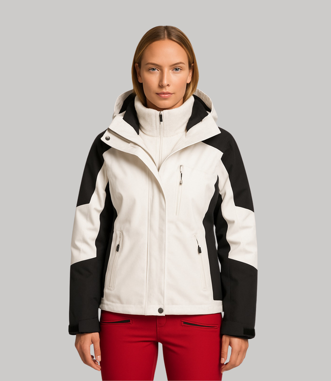 Women's Hooded Winter Jacket with Plush Inner Layer