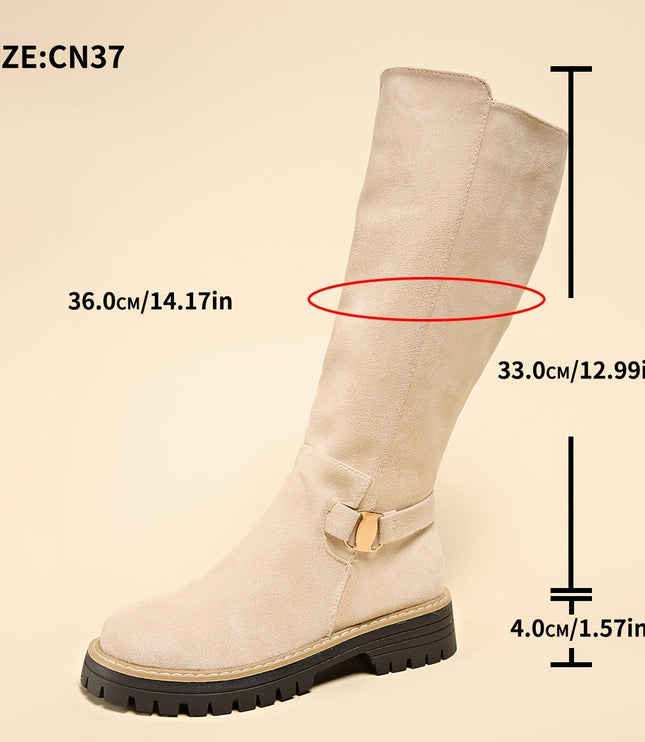 Bexley | Women's Knee High Boots with Block Heel - Black - Image 12