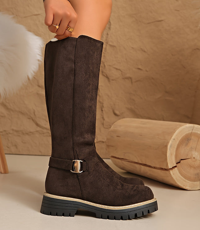 Bexley | Women's Knee High Boots with Block Heel - Black - Image 13
