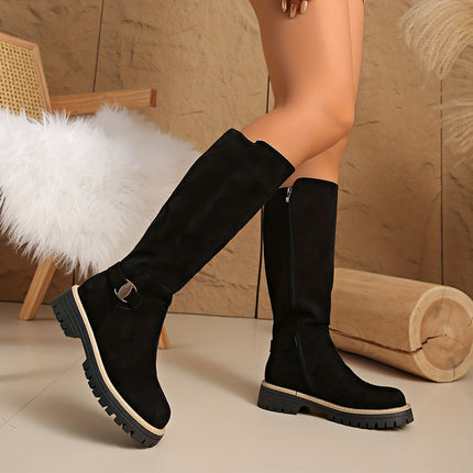Bexley | Women's Knee High Boots with Block Heel - Black - Image 6