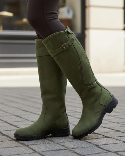 Women's Knee High Boots with Adjustable Buckle Strap