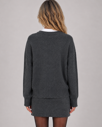 Women's Knitted Co-Ord Set with Jumper and Mini Skirt