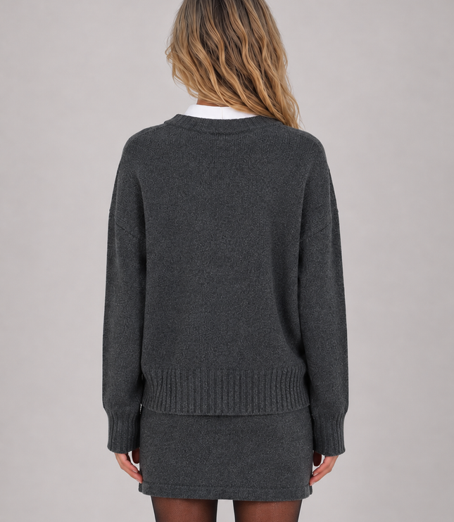 Women's Knitted Co-Ord Set with Jumper and Mini Skirt