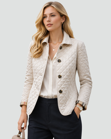 Women's Large Button Contoured Quilted Jacket