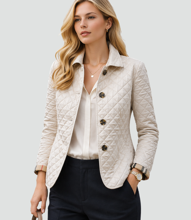Women's Large Button Contoured Quilted Jacket