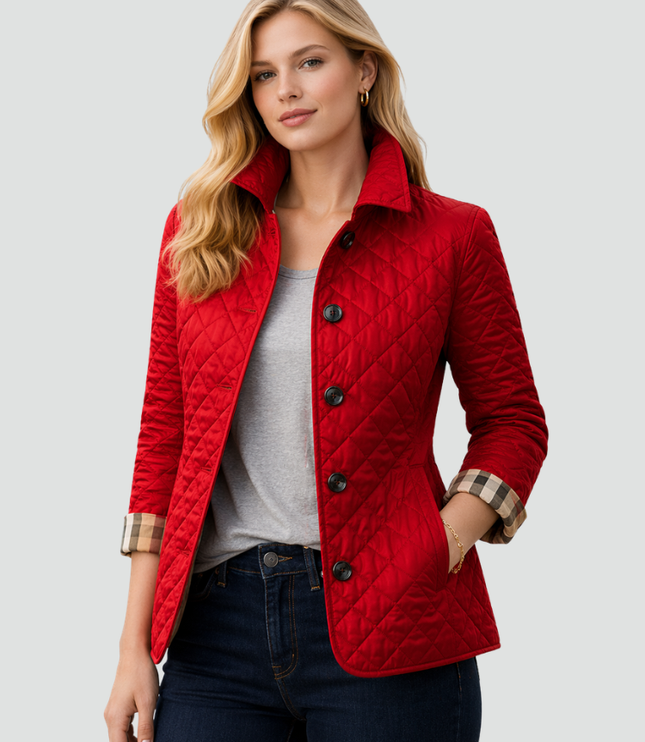 Women's Large Button Contoured Quilted Jacket
