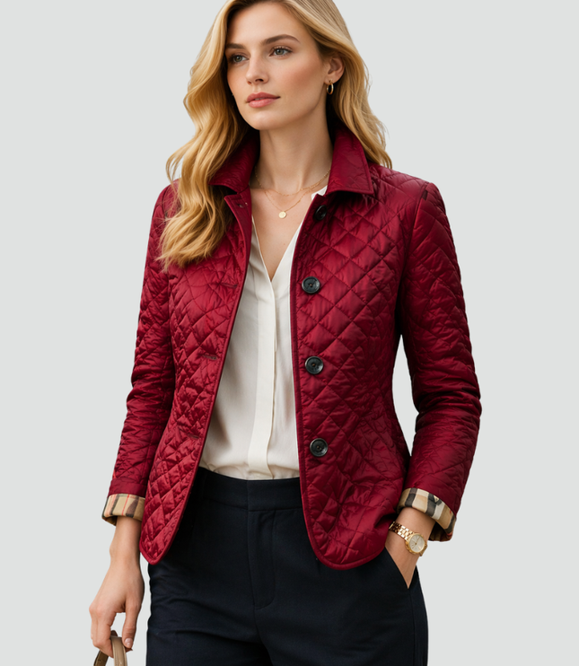 Women's Large Button Contoured Quilted Jacket