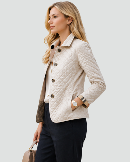 Women's Large Button Contoured Quilted Jacket