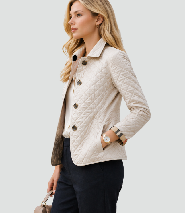 Women's Large Button Contoured Quilted Jacket