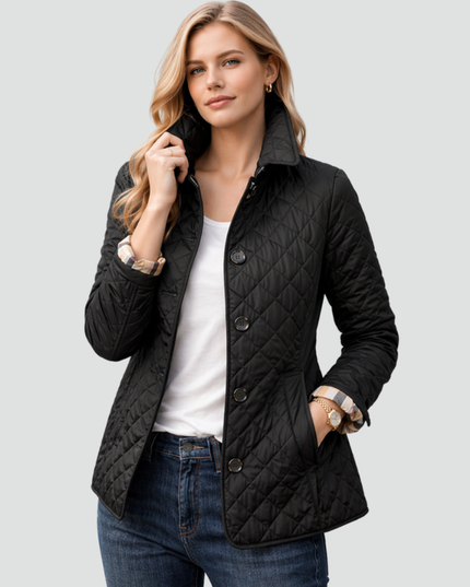 Women's Large Button Contoured Quilted Jacket