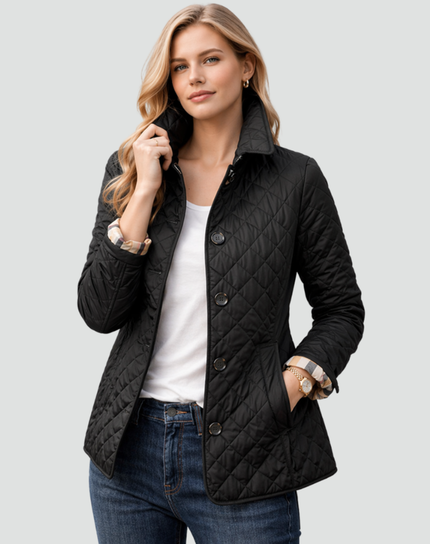 Women's Large Button Contoured Quilted Jacket