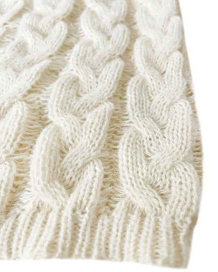 Women's Oversized Cable Knit Jumper with V Neck