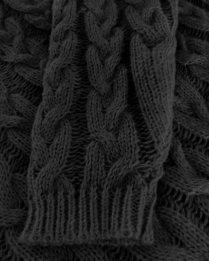 Women's Oversized Cable Knit Jumper with V Neck