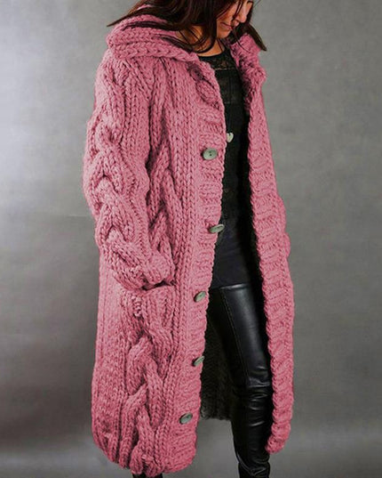 Carine - Elegant Longline Knit Coat