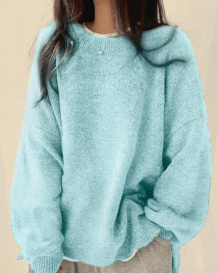Women's Oversized Drop Shoulder Jumper with Side Splits