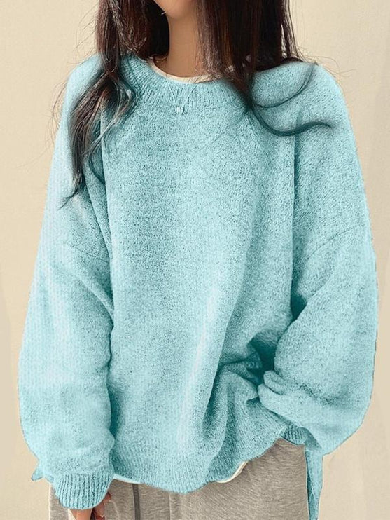 Women's Oversized Drop Shoulder Jumper with Side Splits