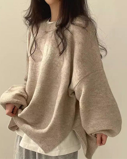 Women's Oversized Drop Shoulder Jumper with Side Splits