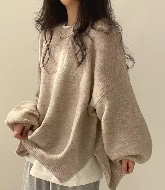 Women's Oversized Drop Shoulder Jumper with Side Splits