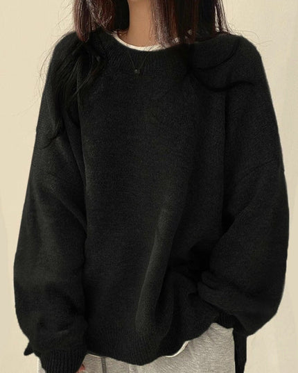 Women's Oversized Drop Shoulder Jumper with Side Splits