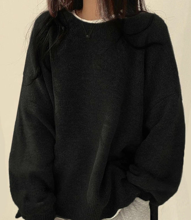 Women's Oversized Drop Shoulder Jumper with Side Splits