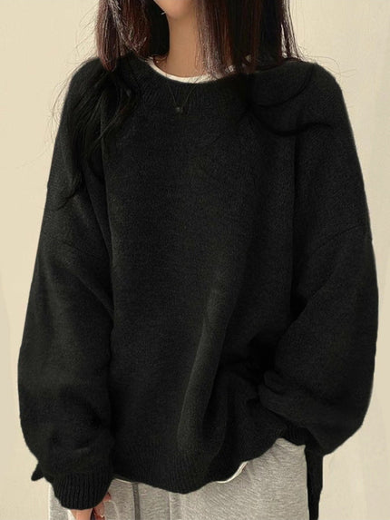 Women's Oversized Drop Shoulder Jumper with Side Splits