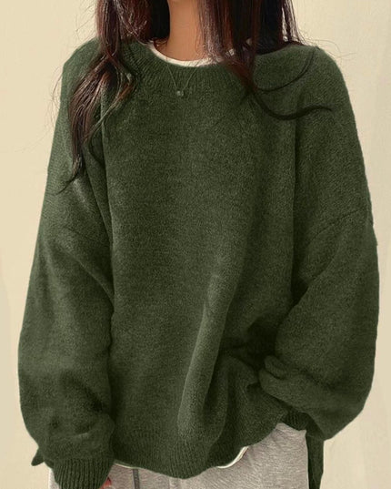 Women's Oversized Drop Shoulder Jumper with Side Splits