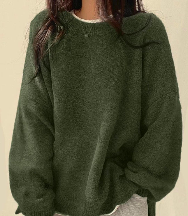 Women's Oversized Drop Shoulder Jumper with Side Splits