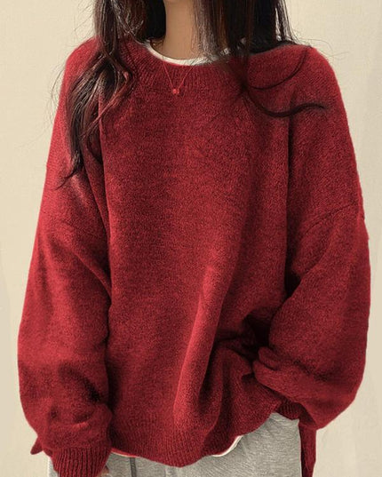 Women's Oversized Drop Shoulder Jumper with Side Splits