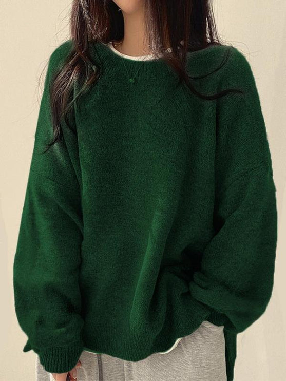 Women's Oversized Drop Shoulder Jumper with Side Splits