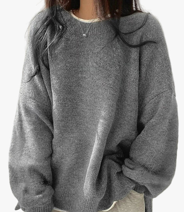 Women's Oversized Drop Shoulder Jumper with Side Splits