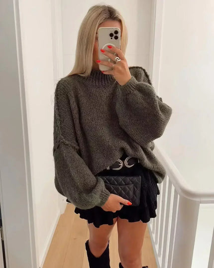 Women's Oversized Jumper Dress with Dropped Shoulders
