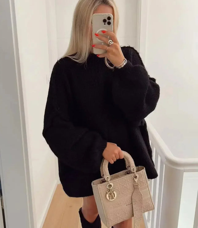 Women's Oversized Jumper Dress with Dropped Shoulders