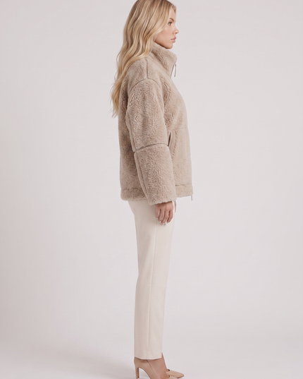 Women's Oversized Two-Way Zip Teddy Coat