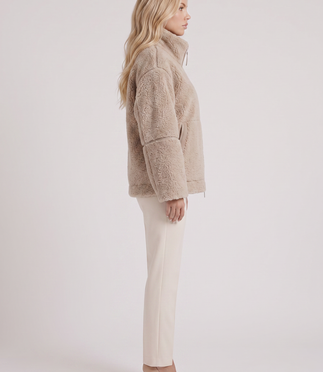 Women's Oversized Two-Way Zip Teddy Coat