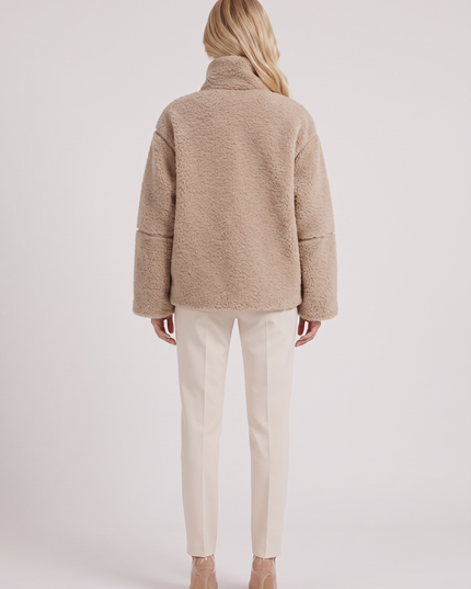 Women's Oversized Two-Way Zip Teddy Coat