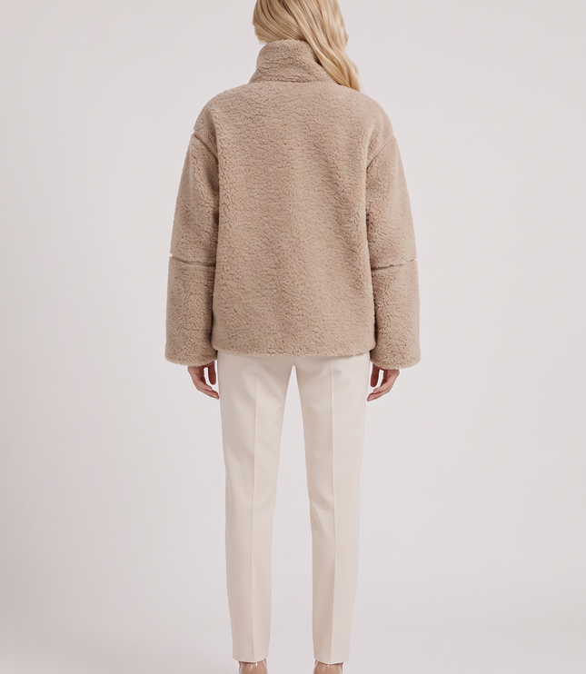 Women's Oversized Two-Way Zip Teddy Coat