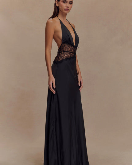 Vestido maxi de verano con lunares y escote en V para invitada de boda mujer