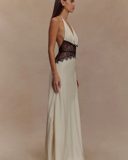 Vestido maxi de verano con lunares y escote en V para invitada de boda mujer
