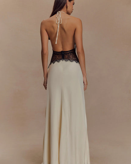 Vestido maxi de verano con lunares y escote en V para invitada de boda mujer